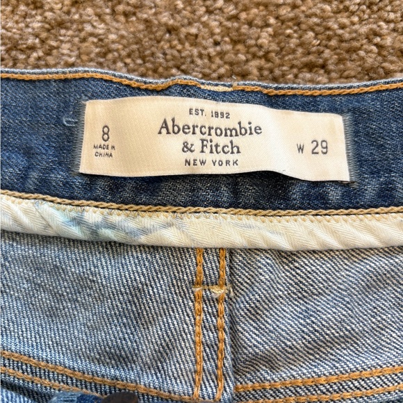 Abercrombie & Fitch Blue Jean Shorts Distressed Cutoff - Picture 2 of 3